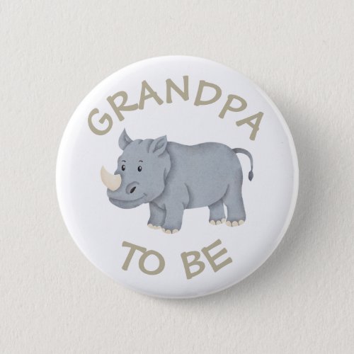 Grandpa to be Baby Shower Button Wild One Zoo