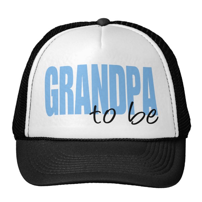 Grandpa To Be (Blue Block Font) Mesh Hat