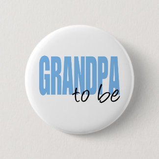 Grandpa To Be (Blue Block Font) Pinback Button