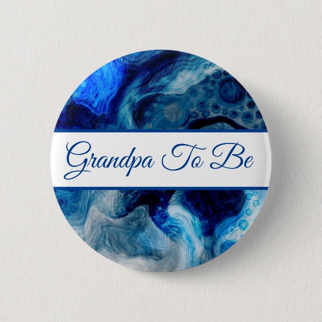 Grandpa To Be | Boy's Baby Shower  Button (Front)