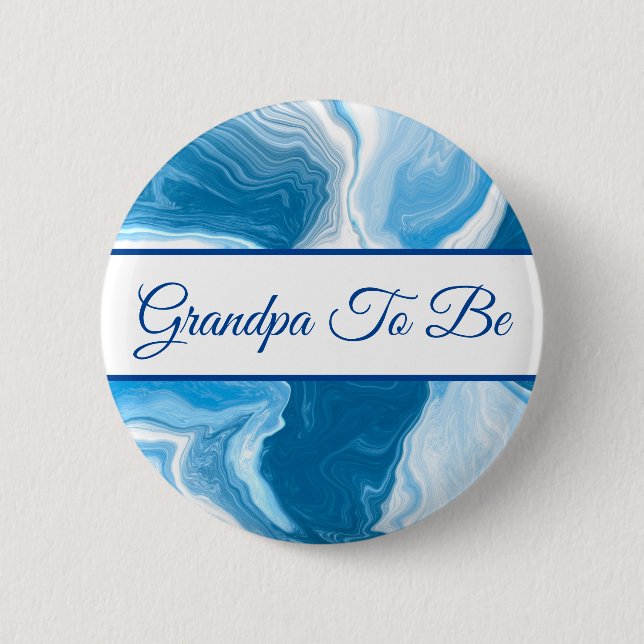 Grandpa To Be | Boy's Baby Shower  Button (Front)