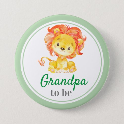 Grandpa to be Grandfather Baby Boy Safari Shower Button