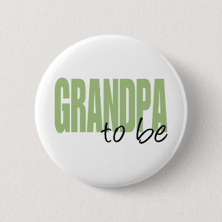 Grandpa To Be (Green Block Font) Button