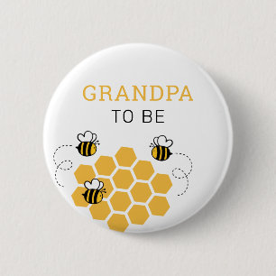 Grandpa To Be Honey Bee Baby Shower Button