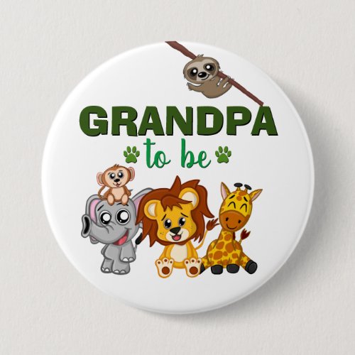 Grandpa To Be Jungle Safari Zoo Animal Baby Shower