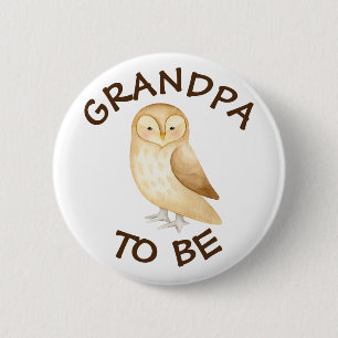 Grandpa to be Woodland Animals Baby Shower Button