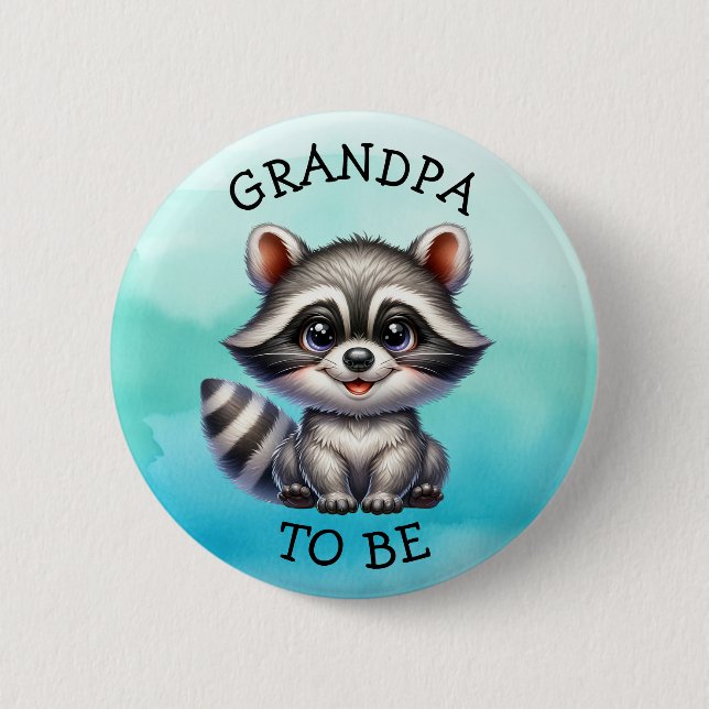 Grandpa To Be | Woodland Creatures Baby Shower Button (Front)