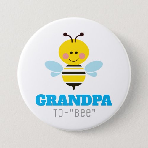 Grandpa to Bee Baby Announcement Cartoon Pinback Button
