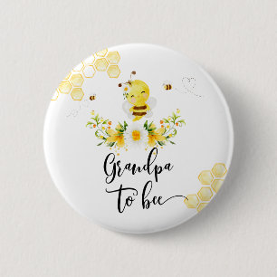 Grandpa to bee baby shower button