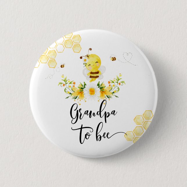 Grandpa to bee baby shower button (Front)