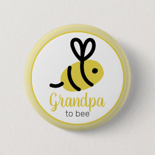 Grandpa To Bee Honey Bee Baby Shower Button