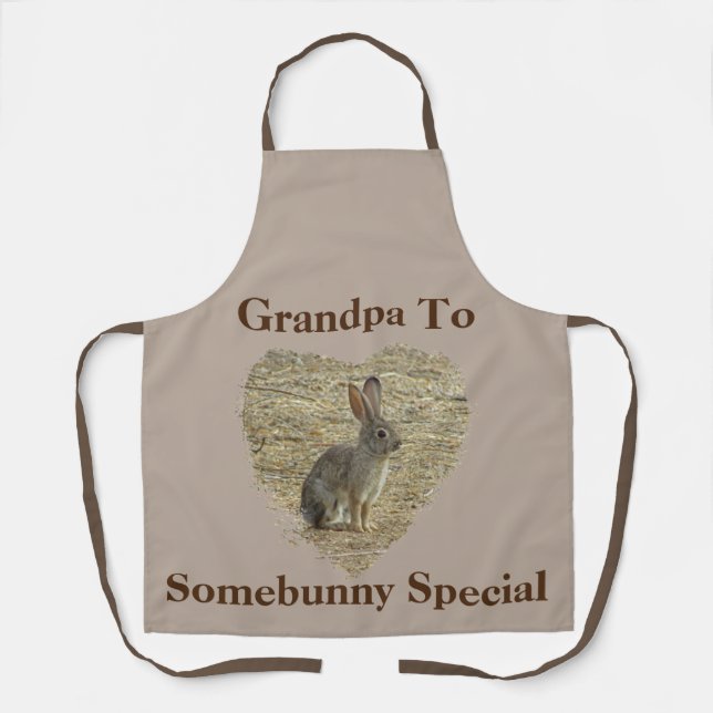 Grandpa to Somebunny Special Adorable Bunny Apron (Front)