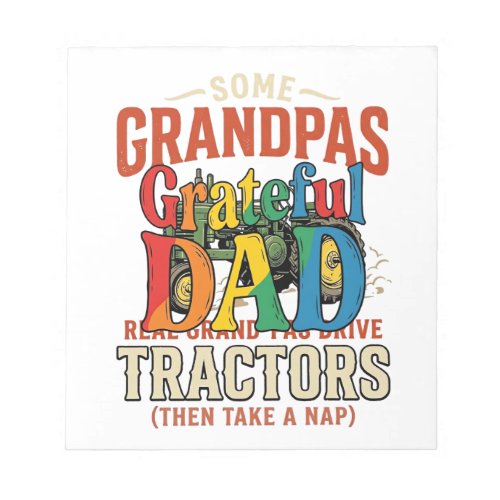 Grandpa Tractor Vintage Farm Nap Shirt Design_1 Notepad