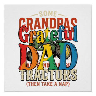 Grandpa Tractor Vintage Farm Nap Shirt Design_1 Poster