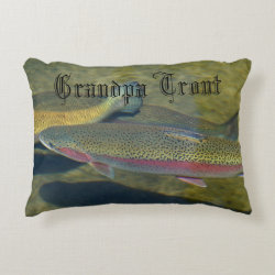 Grandpa Trout accent pillows Rainbow Trout pillow