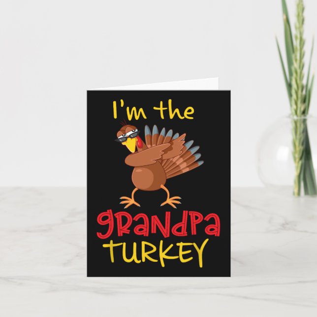 Grandpa Turkey Matching Family Group Thanksgiving  Card (Front)