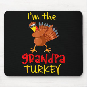 Grandpa Turkey Matching Family Group Thanksgiving Mouse Pad