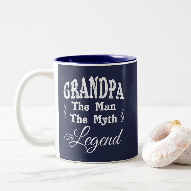 Grandpa Two-Tone Coffee Mug (With Donut)