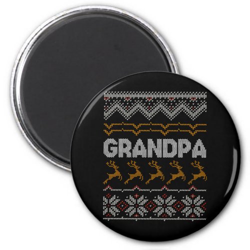 Grandpa Ugly Christmas Sweater Design Gift Magnet