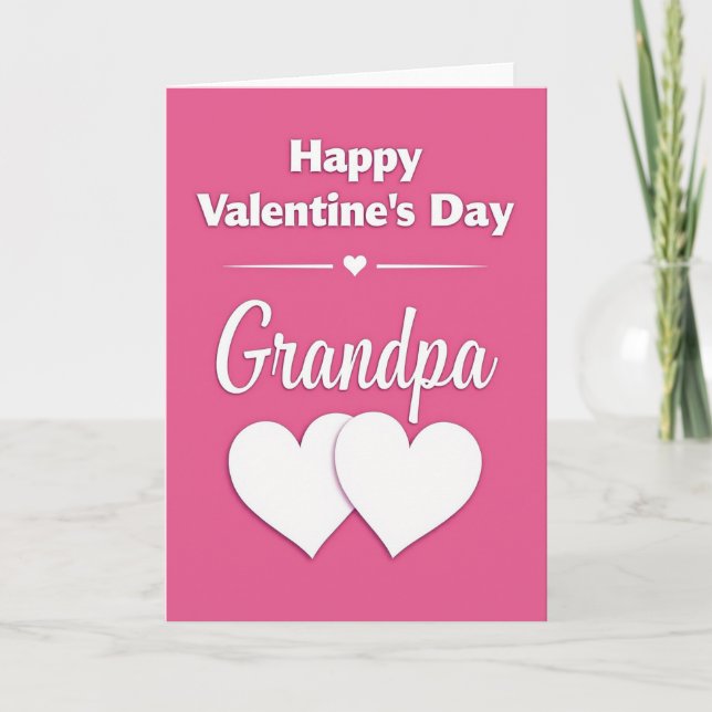 Grandpa Valentines Day Hearts Card (Front)