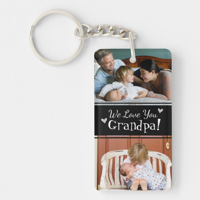 Grandpa We Love You Father's Day Keychain (Front)