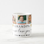 Grandpa We Love You Grandkids 5 Photo Collage Coffee Mug<br><div class="desc">Modern photo collage coffee mug personalized as a beautiful keepsake mug for grandpa. Add 5 favorite photos and grandchildren names to make the black and gold photo mug with 'Grandpa we love you' message unique and special.A perfect gift for grandpa birthday, fathers day, grandparents day and christmas.</div>