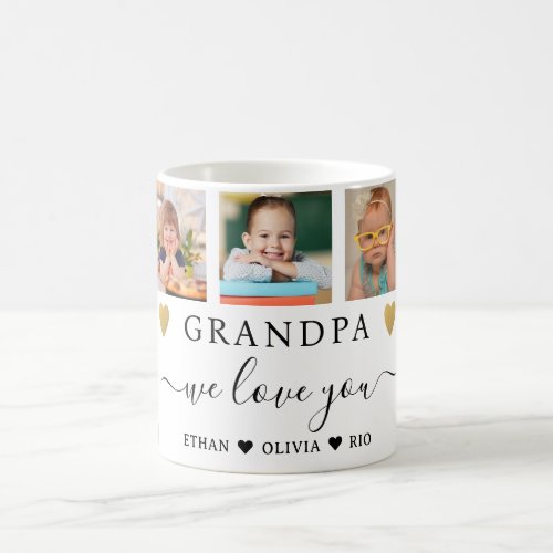 Grandpa We Love You Grandkids 5 Photo Collage Coffee Mug