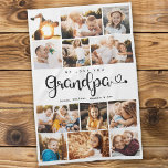 Grandpa We Love you Hearts Modern Photo Collage Kitchen Towel<br><div class="desc">We love you Grandpa! Cute,  modern custom family photo collage kitchen towel to show grandma how much she's loved. We love this hand lettered script design with heart flourishes,  making this a heartfelt keepsake gift for a beloved grandparent. Personalize with 12 favorite pictures and your personal message and names.</div>