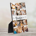 Grandpa We Love you Hearts Modern Photo Collage Plaque<br><div class="desc">We love you Grandpa! Cute,  modern custom family photo collage plaque to show grandpa how much he's loved. We love this hand lettered script design with heart flourishes,  making this a heartfelt keepsake gift for a beloved grandfather. Personalize with 12 favorite pictures and your personal message and names.</div>