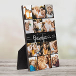 Grandpa We Love you Hearts Modern Photo Collage Plaque<br><div class="desc">We love you Grandpa! Cute,  modern custom family photo collage plaque to show grandpa how much he's loved. We love this hand lettered script design with heart flourishes,  making this a heartfelt keepsake gift for a beloved grandfather. Personalize with 12 favorite pictures and your personal message and names.</div>