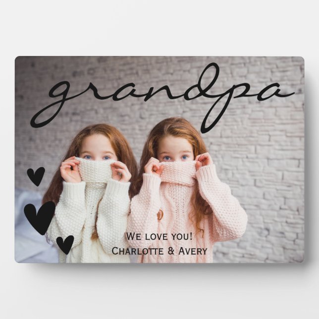 Grandpa We Love You Personalized Photo Plaque (Front)