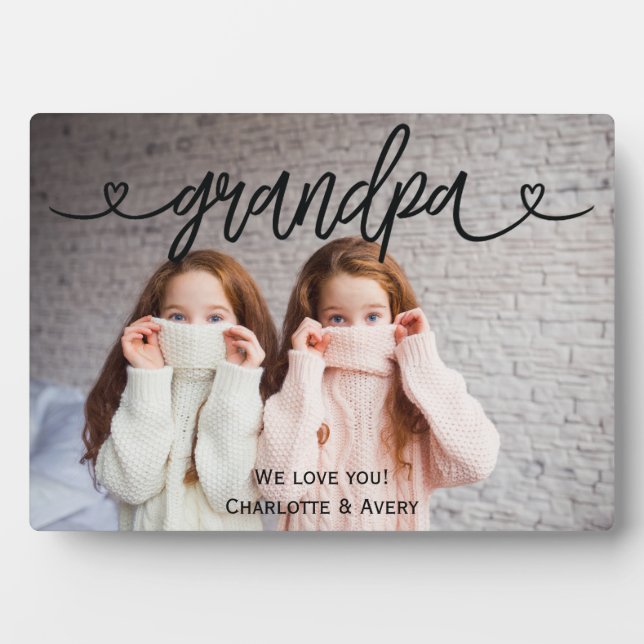 Grandpa We Love You Personalized Photo Plaque (Front)
