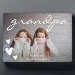 Grandpa We Love You Personalized Photo Plaque<br><div class="desc">Capture your best memories with your grandpa forever with our beautiful plaques. These frames are the perfect way to display your favorite  photos with your grandpa and they make a great gift for Father’s Day,  Christmas,  Valentine's Day,  holidays or his birthday.</div>