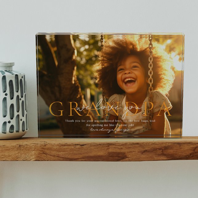 Grandpa We Love You Photo Acrylic Award (Creator Uploaded)