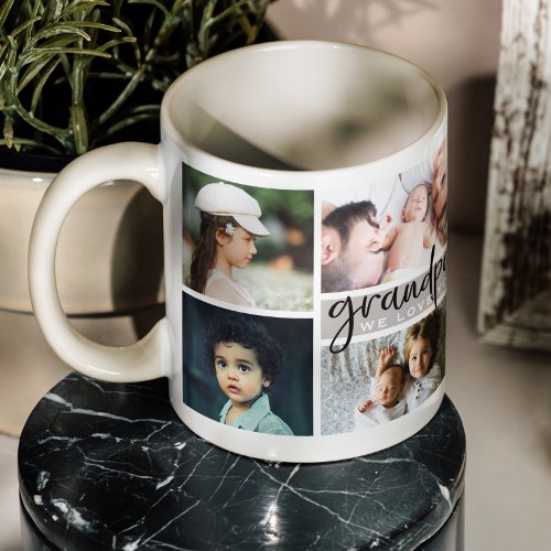 Grandpa We Love You Photo Collage Coffee Mug