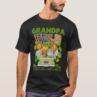 Grandpa Wild Zoo Theme Birthday Truck Safari Jungl T-Shirt