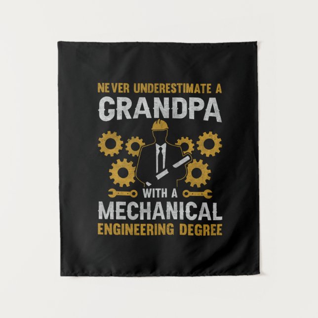 Grandpa With A Mechanical Engineering Tapestry (Front)