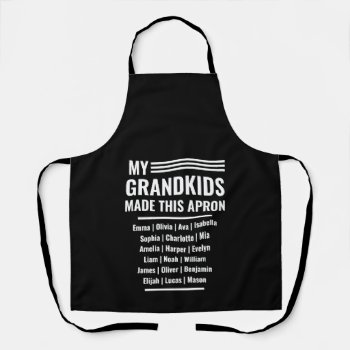 Grandpa With Grandkids Names Apron by SpinNationStore at Zazzle