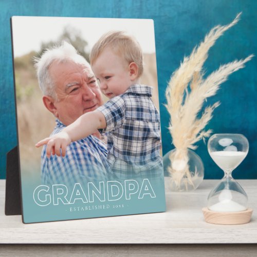 Grandpa Year Established  Fathers Day Photo Pl Plaque