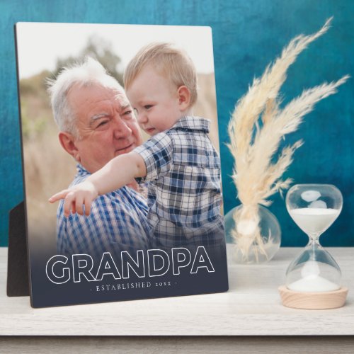 Grandpa Year Established  Fathers Day Photo Plaque