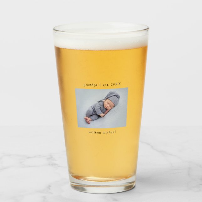 Grandpa Year Established New Grandchild Glass (Front Filled)