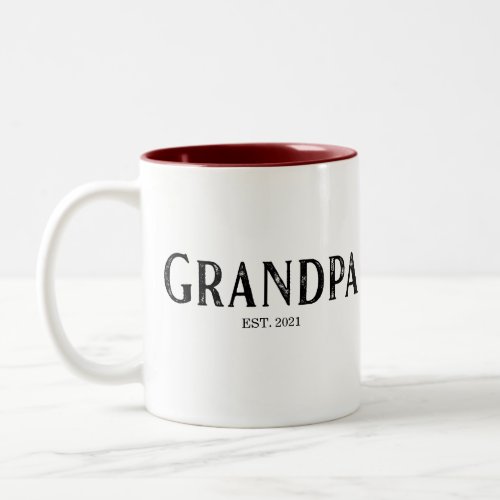 Grandpa Year Established Two_Tone Coffee Mug