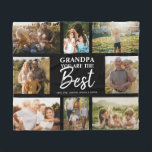 Grandpa You are the Best Modern Photo Collage Fleece Blanket<br><div class="desc">Grandpa you are the Best! Modern photo collage with space for 8 family pictures surrounding trendy script typography with your personalized names make for a unique keepsake gift!</div>