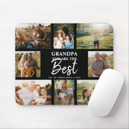 Grandpa You are the Best Modern Photo Collage Mouse Pad