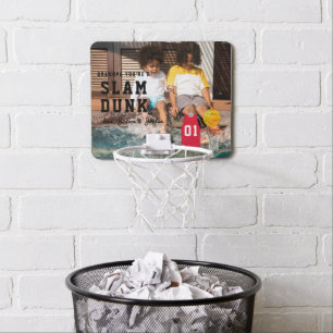 Grandpa You're A Slam Dunk   Photo Mini Basketball Hoop