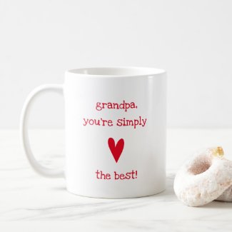 Grandpa, You're simply the best! | Red Heart Coffee Mug