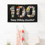 grandparent 100th birthday Photo Collage centenary Banner<br><div class="desc">Celebrate a milestone with the 100th Birthday Photo Collage Banner from The Arty Apples. Perfect for honoring a son,  daughter,  friend,  colleague,  grandmother,  grandfather,  husband,  wife,  or any loved one,  this banner beautifully showcases cherished photos and memories. In a stunning elegant black design.</div>