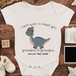 Grandparent Baby Announcement Boho Dinosaur Bodysuit