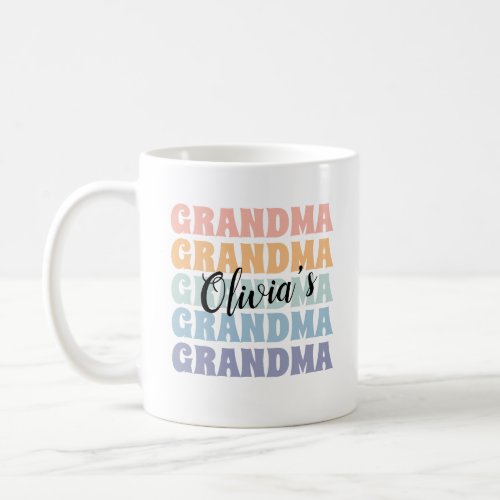 Grandparent Gift Personalized Mug Retro Pastel