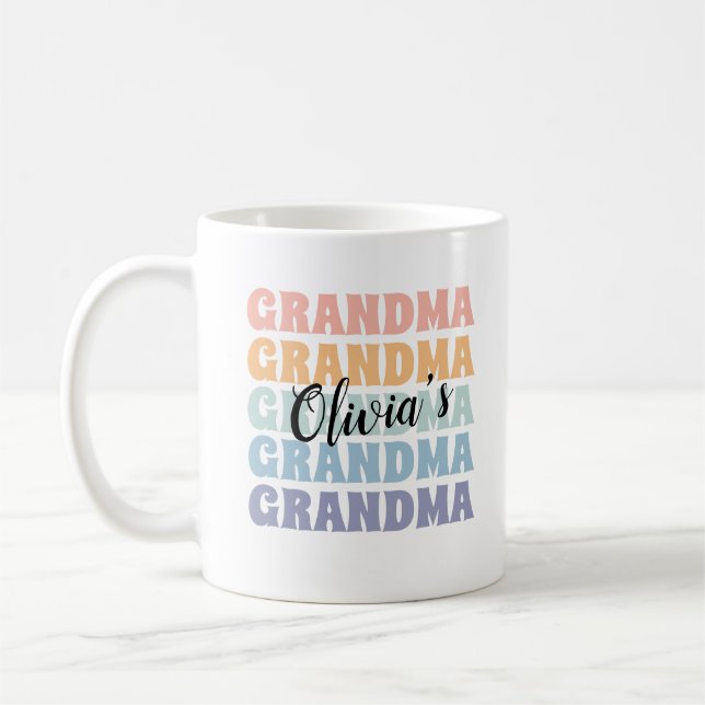 Grandparent Gift Personalized Mug Retro Pastel (Left)